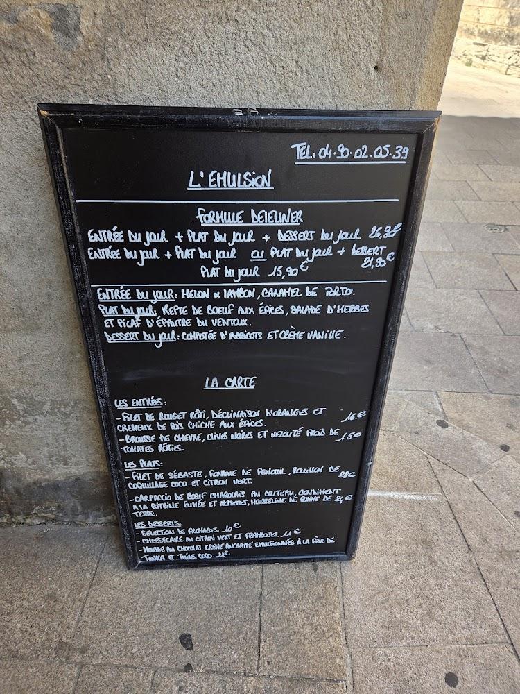 L’emulsion - Menu Image 3